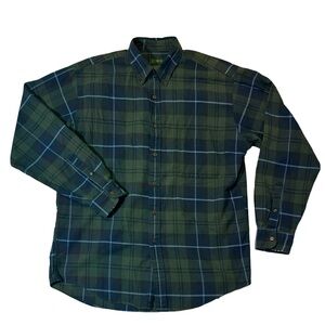 VINTAGE J. Crew mens M Medium green plaid oarsman twill oxford button up shirt